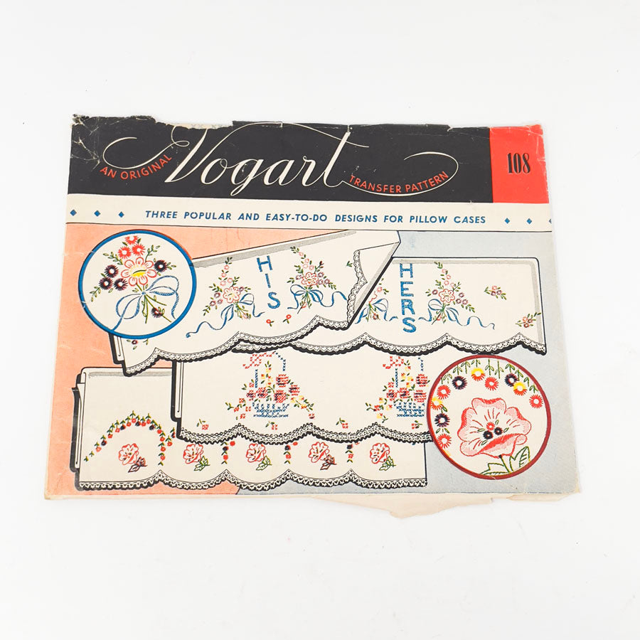 Pillow Cases #108 - Vintage Vogart Transfer Pattern