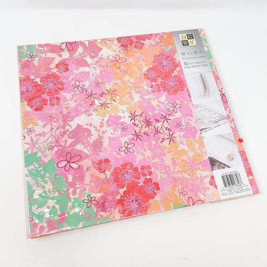 Pink and Red Floral 12" x 12" DCWV Post Bound Scrapbook