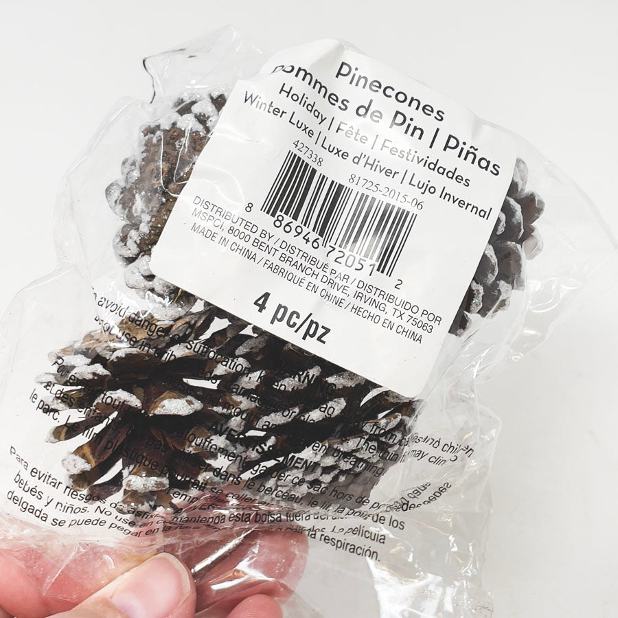 Glitter Pinecones 4 Pack