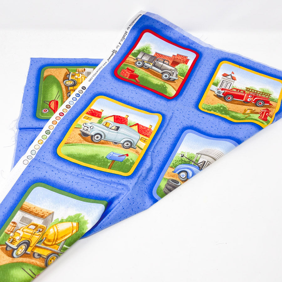 Trucks Nursery Block Fabric