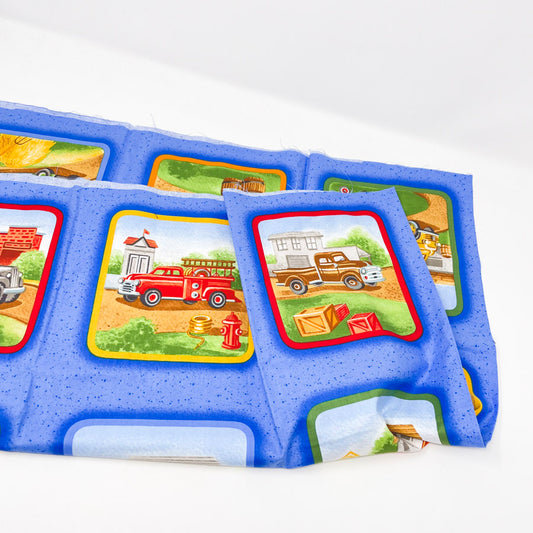 Trucks Nursery Block Fabric