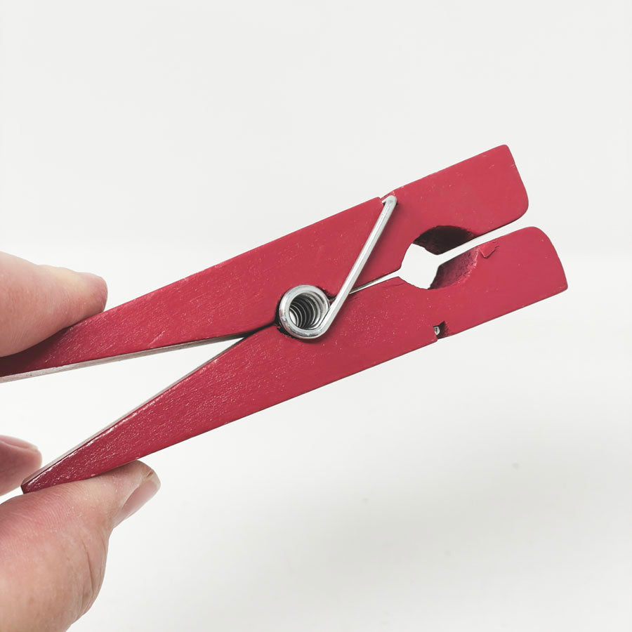 Red Clothespin Table Number Holder