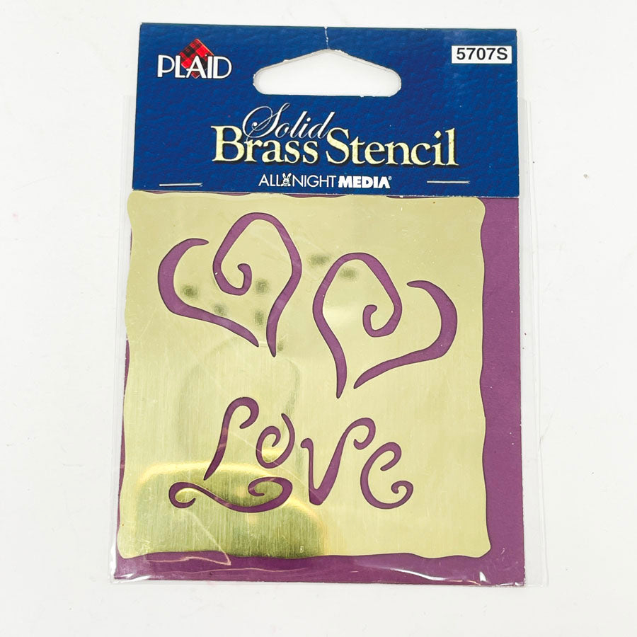 Plaid Solid Brass Stencil - Hearts/Love