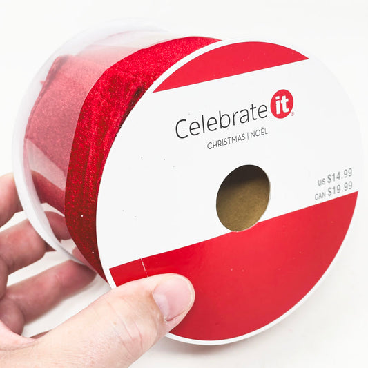 3.5" Red Velvet - Celebrate It Christmas Ribbon