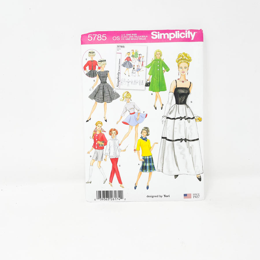 Doll Clothing Sewing Patterns for 11 1/2" Dolls