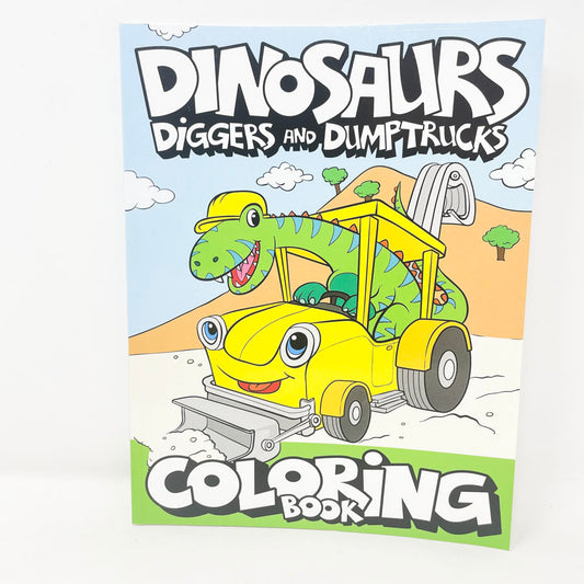 Dinosaurs Diggers & Dumptrucks Coloring Book