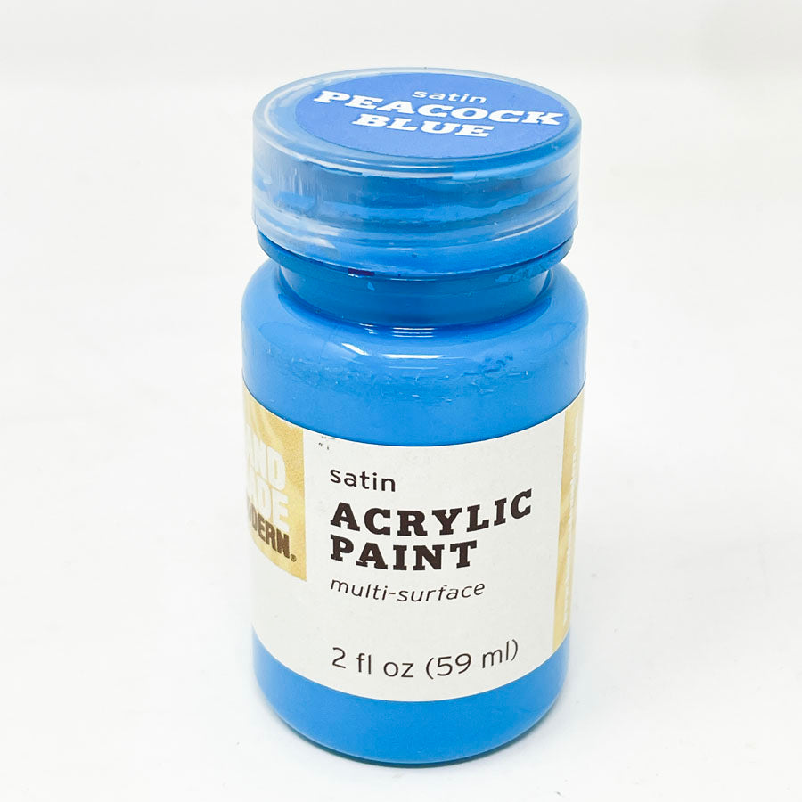 Handmade Modern Satin Acrylic Paint 2 oz.  - Peacock Blue