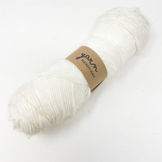 White Acrylic Yarn Skein Remnant