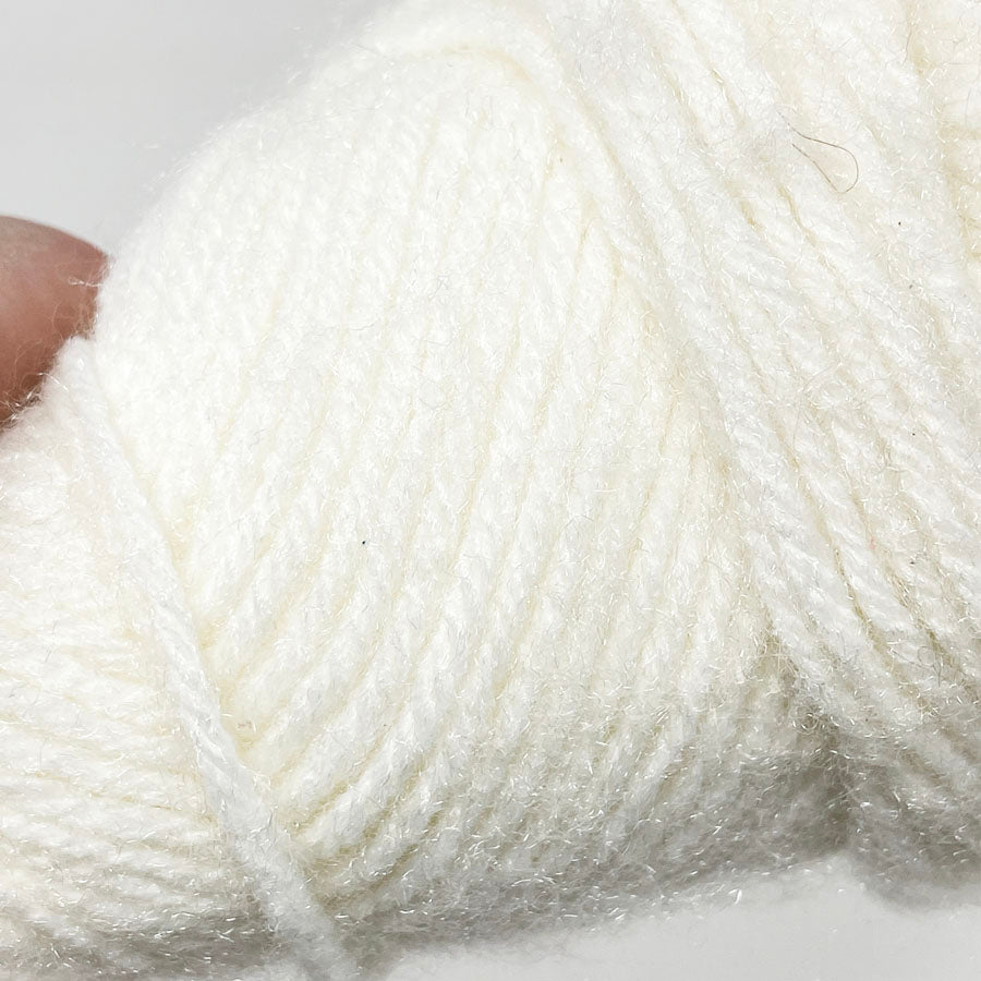 White Acrylic Yarn Skein Remnant