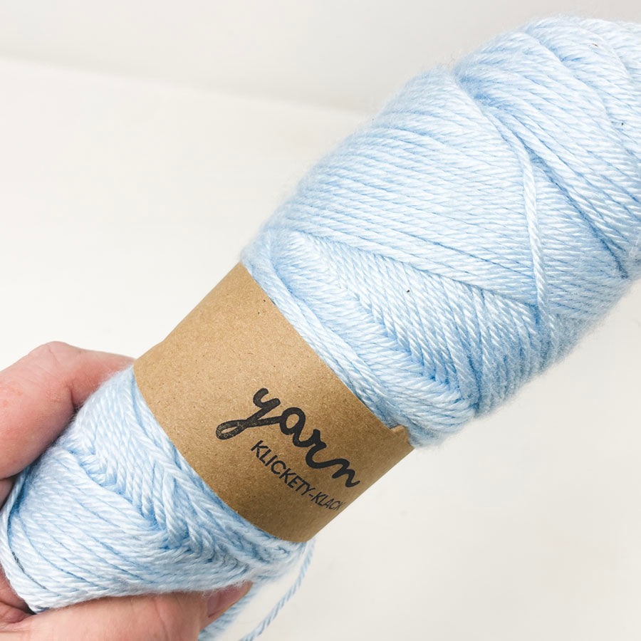 Light Blue Acrylic Yarn Skein Remnant