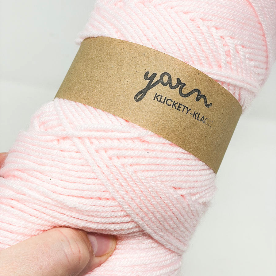 Light Pink Acrylic Yarn Skein Remnant