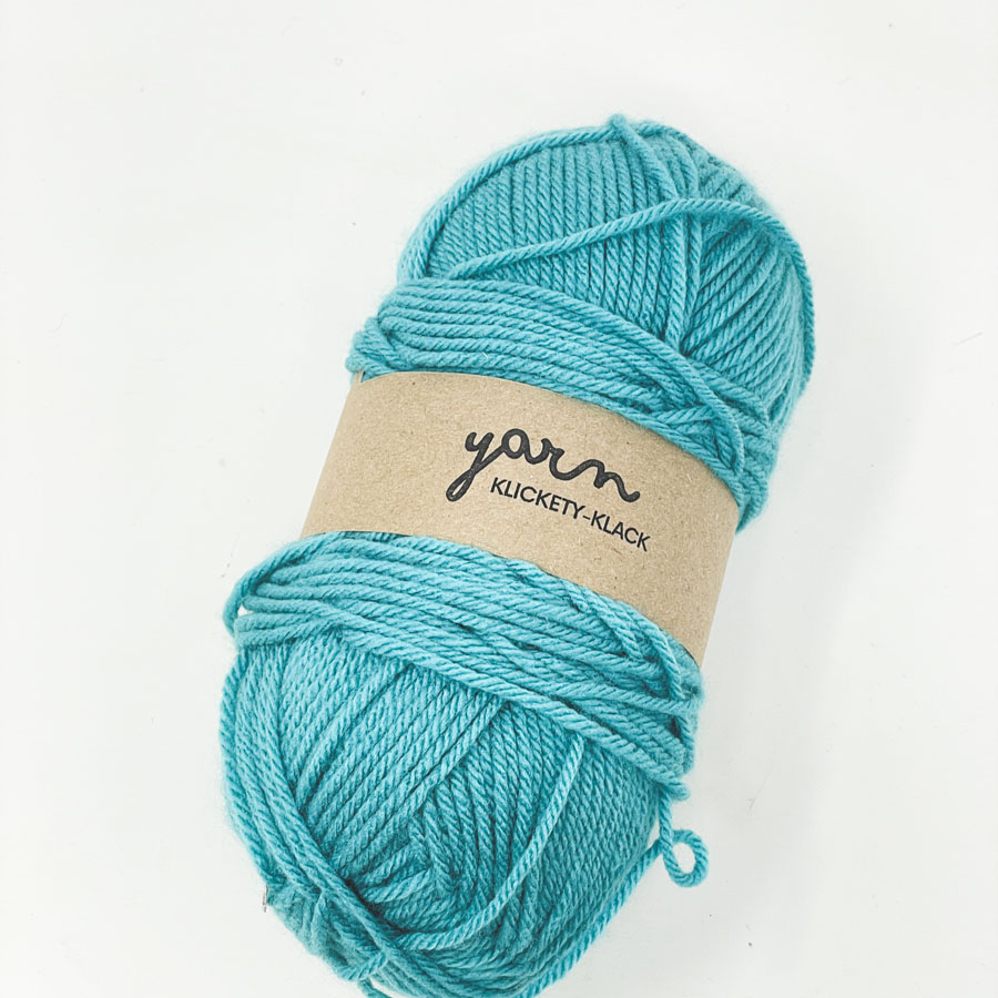 Aqua Acrylic Yarn Skein Remnant