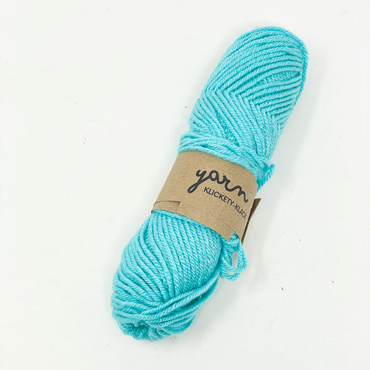 Small Aqua Acrylic Yarn Skein Remnant