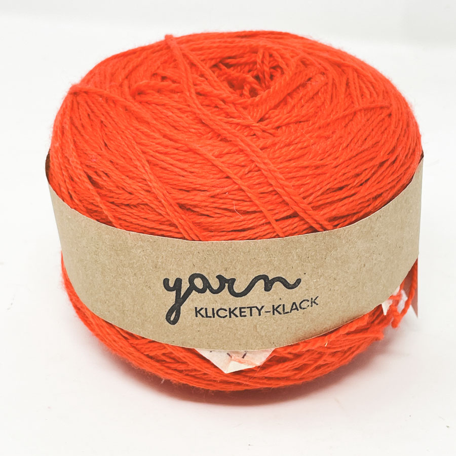 Bright Orange Wool Fingering Yarn Cake