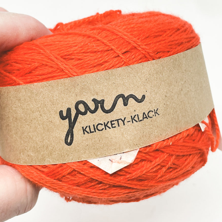 Bright Orange Wool Fingering Yarn Cake