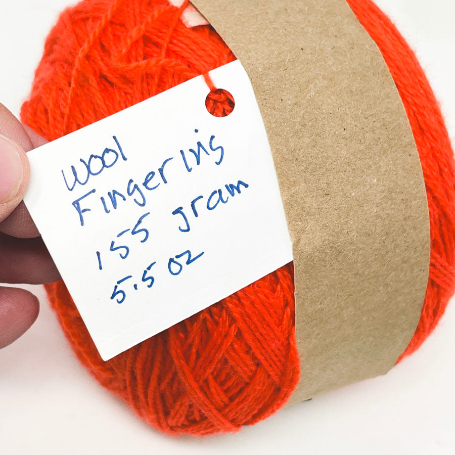 Bright Orange Wool Fingering Yarn Cake