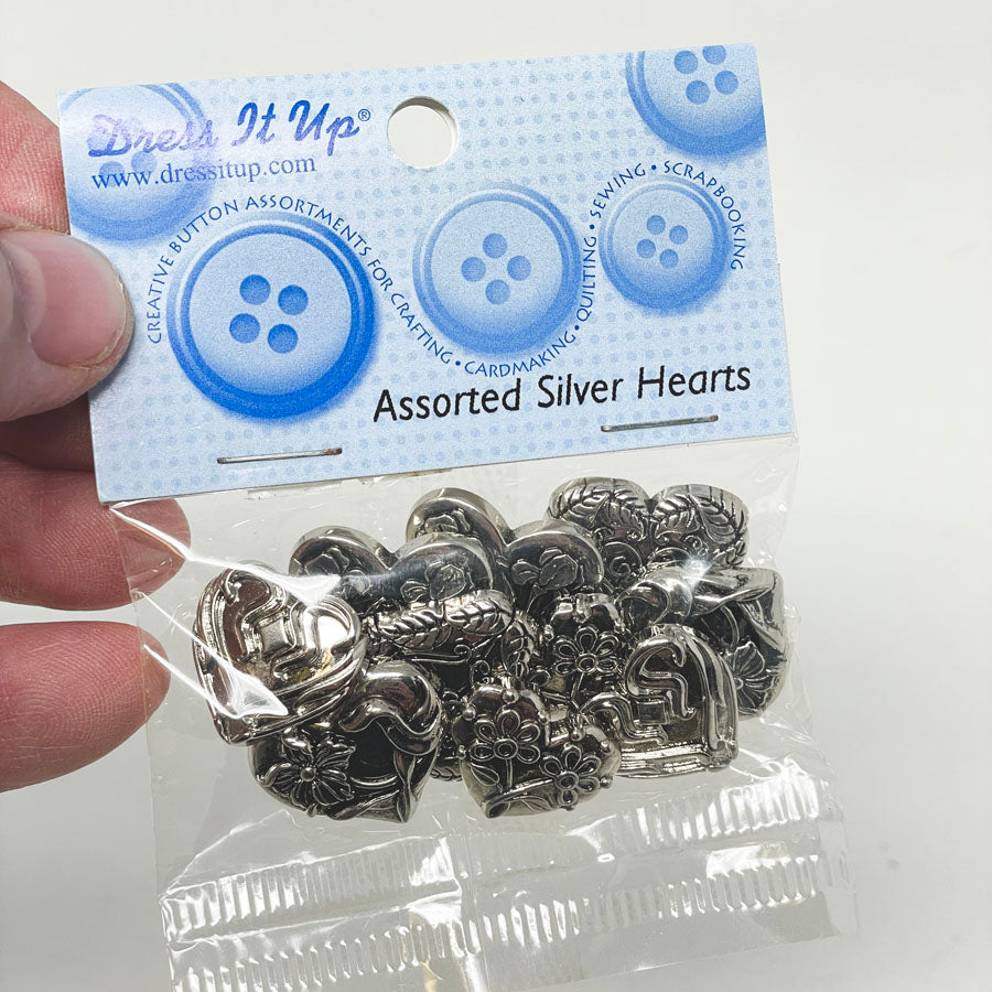 Dress It Up Assorted Silver Hearts