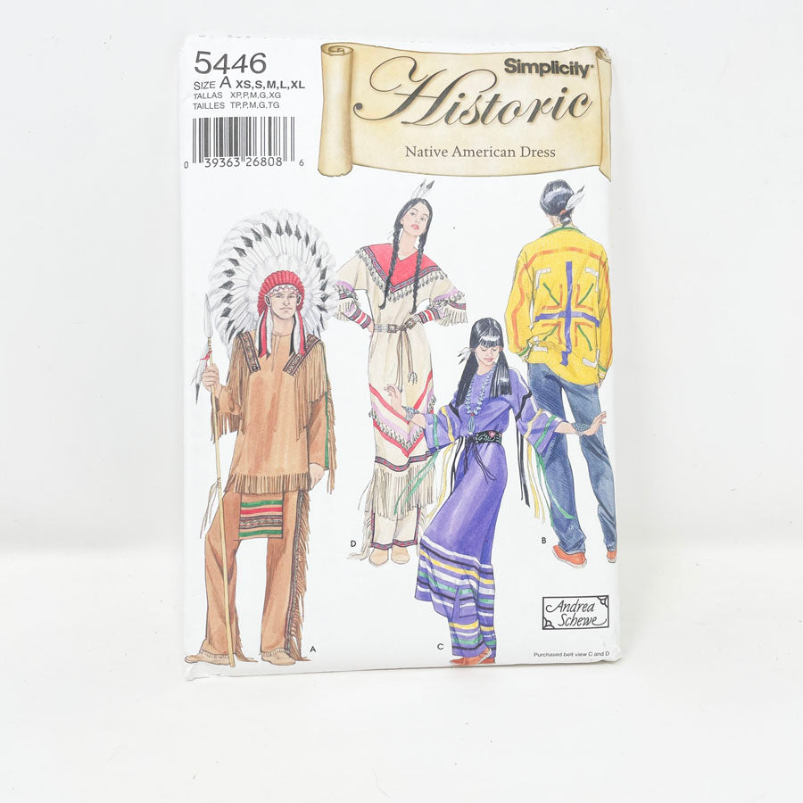 Simplicity 5446 Sewing Pattern - Adult Native Dress (XS-XL)