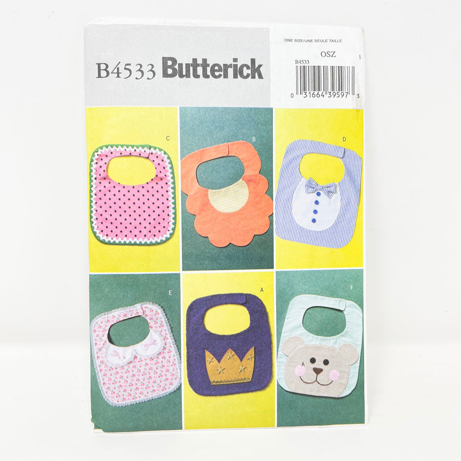 Butterick B4533 Sewing Pattern - Baby Bib