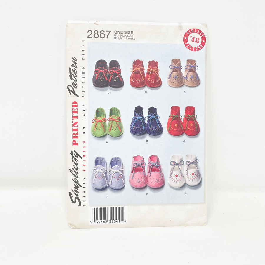 Simplicity 2867 Sewing Pattern - Baby Booties