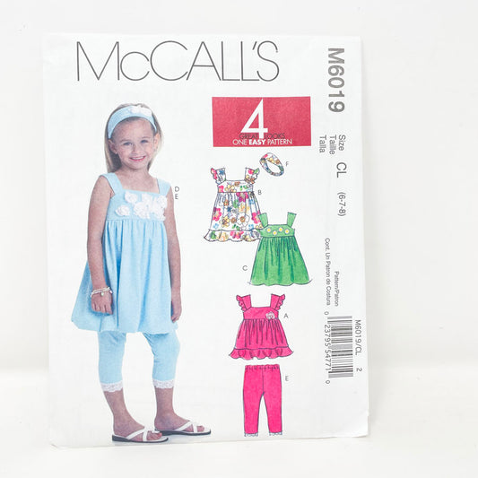 McCall's M6019 Sewing Pattern - Child's Top/Bottom (6-8)