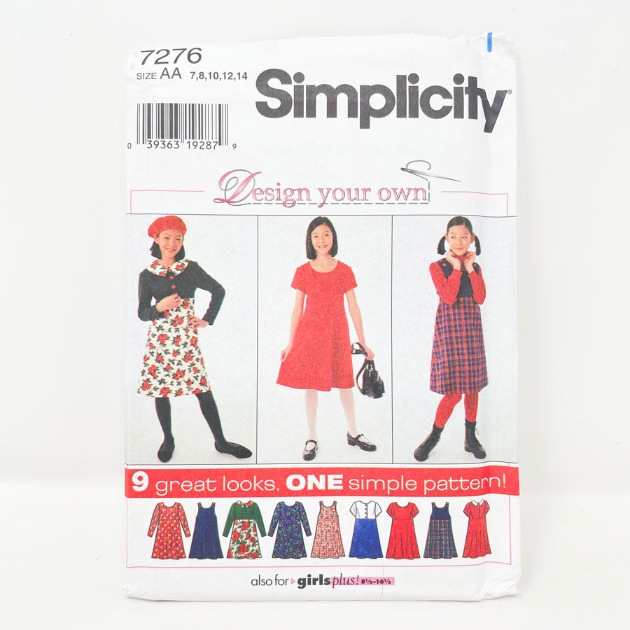 Simplicity 7276 Sewing Pattern - Child Dress (7-14)