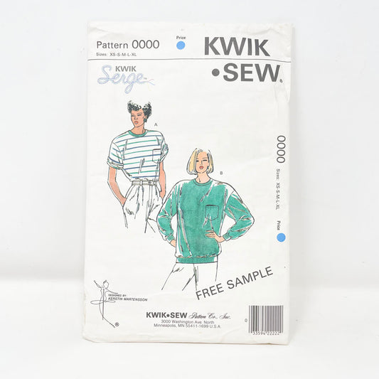 Kwik Sew 0000 1980s Sewing Pattern - Top (XS-XL)