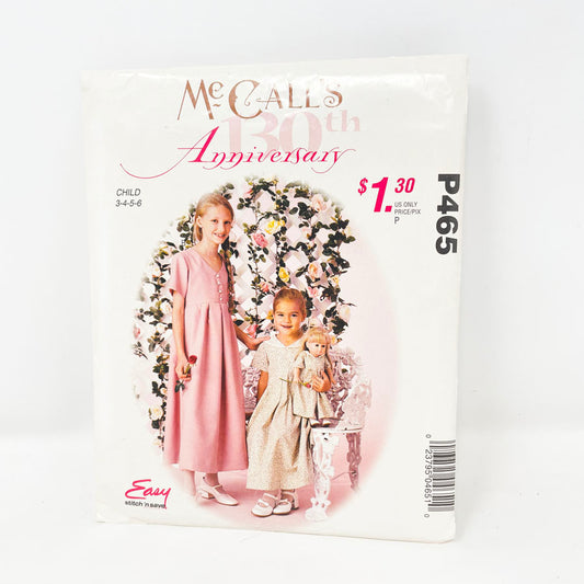 McCall's P465 Sewing Pattern - Child Dress (3-6)