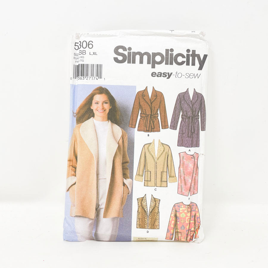 Simplicity 5306 Sewing Pattern - Jacket (L-XL)