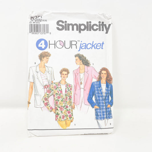 Simplicity 8301 Sewing Pattern - Jacket (18-24)