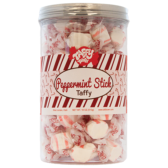 Peppermint Stick Taffy Town Taffy Jar