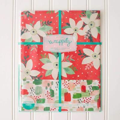 NEW // Pretty Poinsettia Wrapping Paper