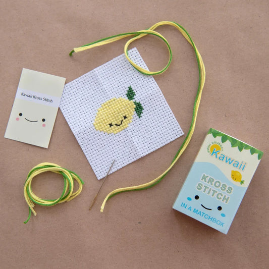 NEW // Kawaii Mini Cross Stitch Kit in a Matchbox