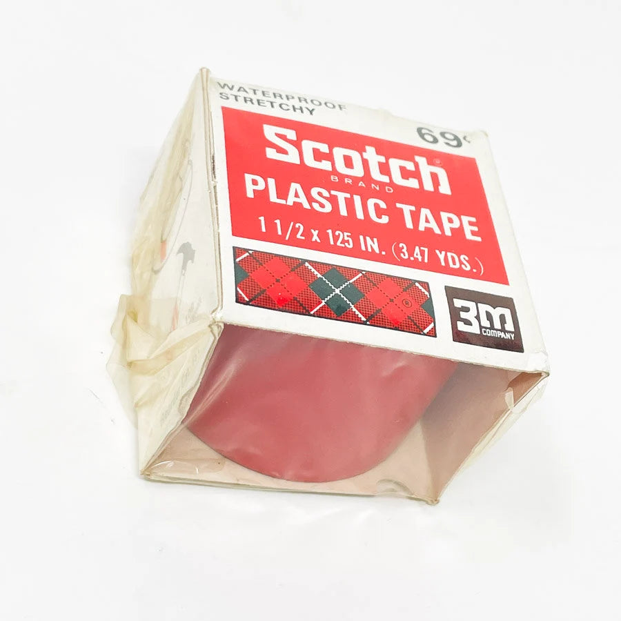 Vintage Scotch Brand Plastic Tape - Red