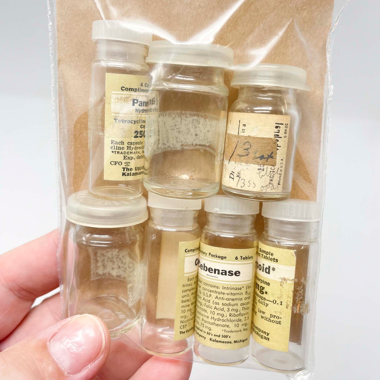 Seven Mid-Century Medicine Vials