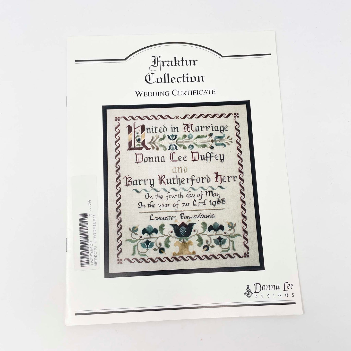 Fraktur Collection Wedding Certificate Cross Stitch Pattern