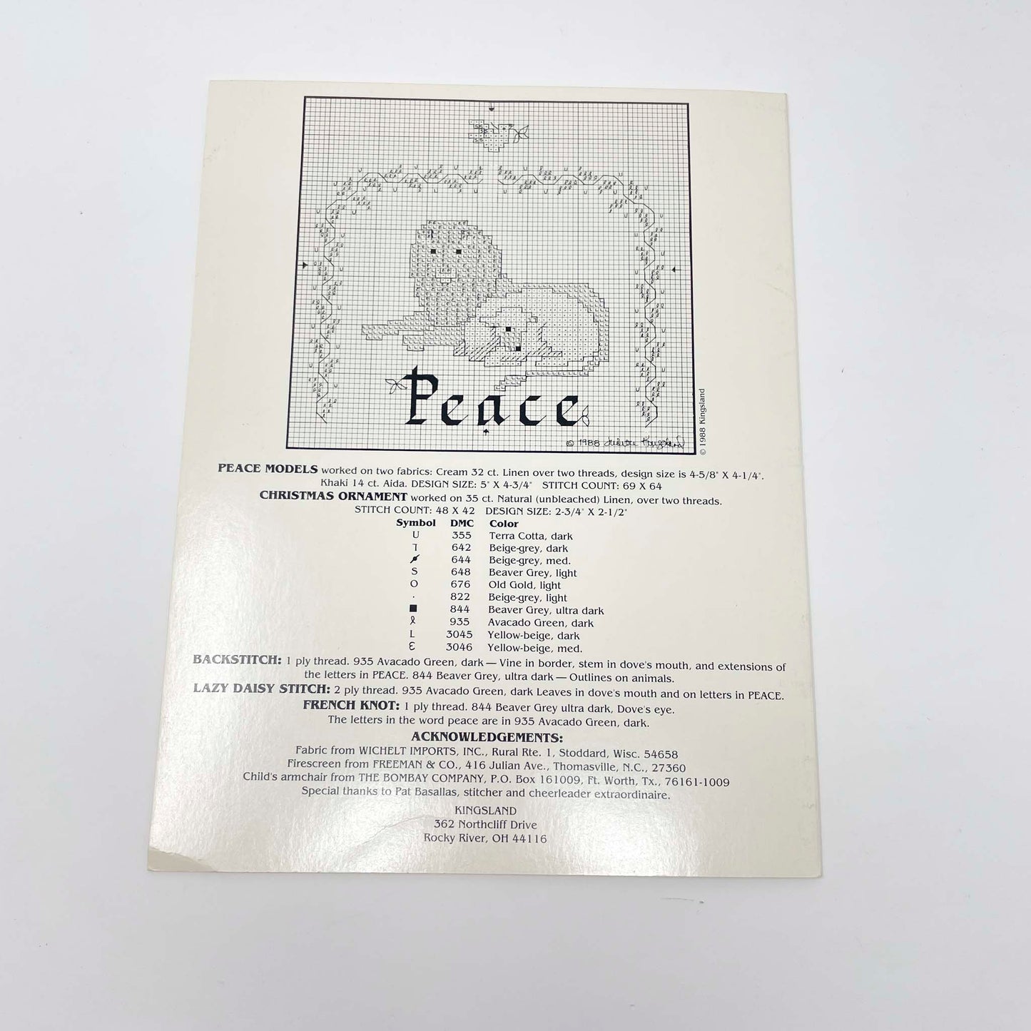 Kingsland The Peaceable Kingdom Cross Stitch Pattern