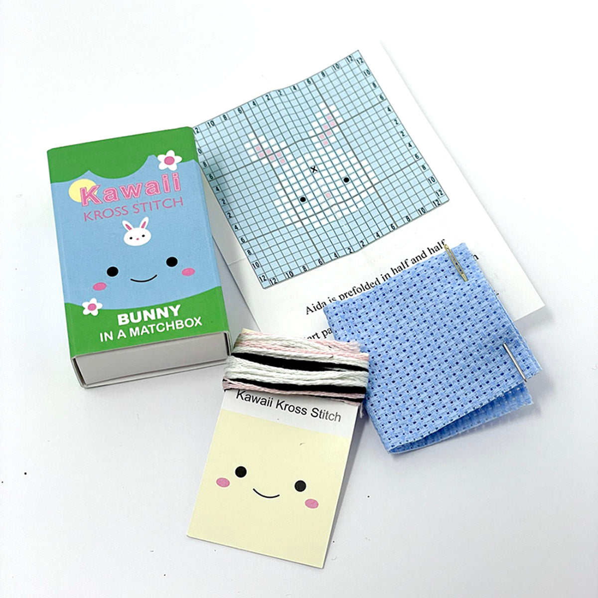 NEW // Kawaii Mini Cross Stitch Kit in a Matchbox