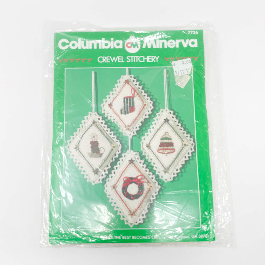 Columbia Minerva Christmas Crewel Stitchery Ornament Kit